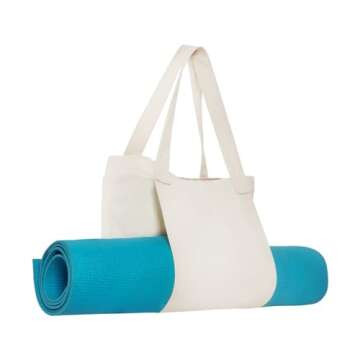 Haakong Yoga Mat Bag for Women Canvas Bag with Yoga Mat Carrier Yoga Mat Bags for Workout Pilates Travel Beach and Gym