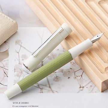 HONG DIAN Hongdian 1862 Fountain Pen, Iridium Extra Fine Nib with Ink Converter, Fresh Jasmine Green...