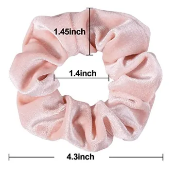 Whaline Velvet Scrunchies Set - 12Pcs Blush Pink Hair Ties