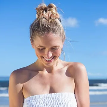 Whaline Velvet Scrunchies Set - 12Pcs Blush Pink Hair Ties