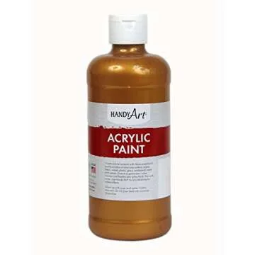 Handy Art Metallic Treasure Gold Acrylic Paint 16 Ounce - Ideal for Artists