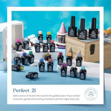 Beetles Gel Nail Polish Set 20 Pcs Neon Nude Orange with Base and Top Coat Fall Soak Off Uv LED Gel Polish Kit Blue Pink Black White Uv Gel Polish for Nail Art Salon Valentine's Day Gift for Women