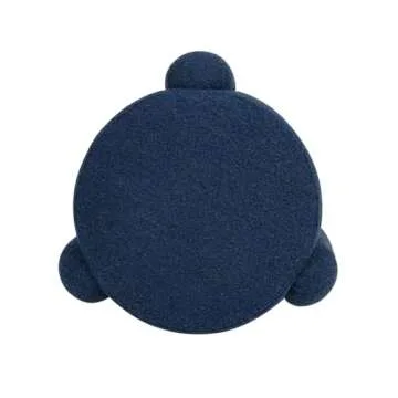 Jennifer Taylor Hugo Round Ottoman in Cerulean Blue Boucle