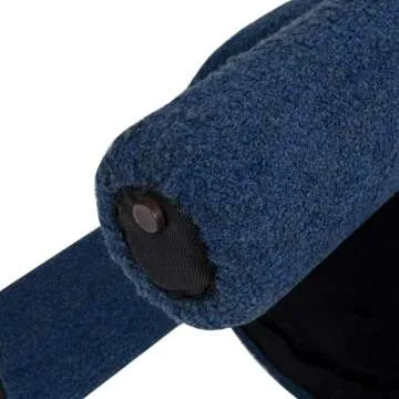 Jennifer Taylor Hugo Round Ottoman in Cerulean Blue Boucle