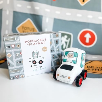 Popemobile Toy and Playmat Set for Kids - Faith Inspired Gift