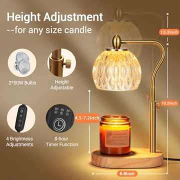 NVRGIUP Candle Warmer Lamp with Timer and Dimmer