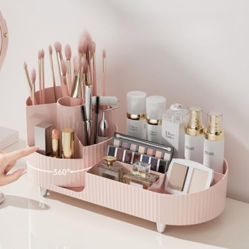 Stylish Rotating Makeup Organizer for All Your Beauty Essentials