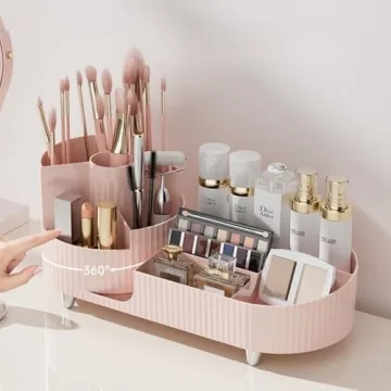 Stylish Rotating Makeup Organizer for All Your Beauty Essentials