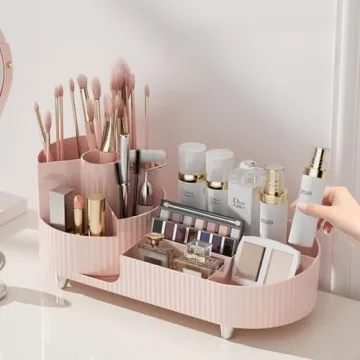 Stylish Rotating Makeup Organizer for All Your Beauty Essentials