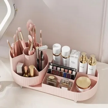 Stylish Rotating Makeup Organizer for All Your Beauty Essentials