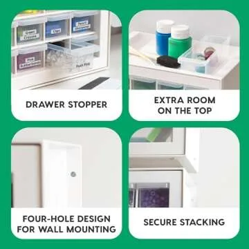 IRIS USA Craft Cabinet Storage, Screw Storage, Hardware Organizer, 16 Drawer Parts Cabinet, Art Storage Cabinets, Small Parts, Nuts and Bolts, Tool Organizer Storage, Scrapbook Art Hobby - White