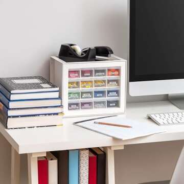 IRIS USA Craft Cabinet Storage, Screw Storage, Hardware Organizer, 16 Drawer Parts Cabinet, Art Storage Cabinets, Small Parts, Nuts and Bolts, Tool Organizer Storage, Scrapbook Art Hobby - White