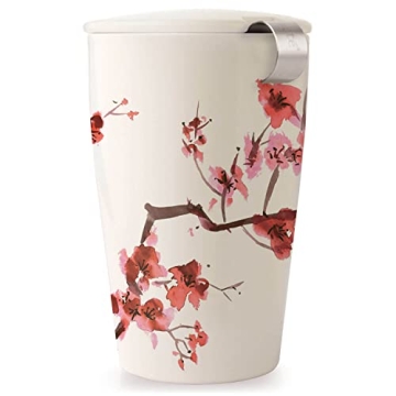 Tea Forte Cherry Blossom Kati Cup: Double-Walled Ceramic Tea Infuser