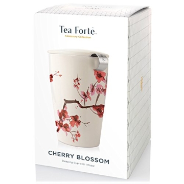 Cherry Blossom Kati Cup: Double-Walled Ceramic Infuser
