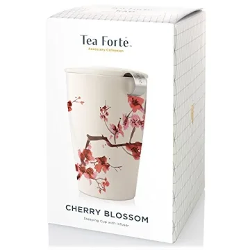 Cherry Blossom Kati Cup: Double-Walled Ceramic Infuser