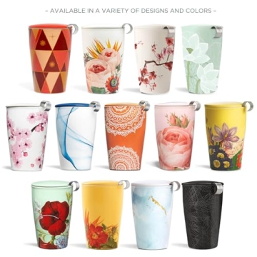 Cherry Blossom Kati Cup: Double-Walled Ceramic Infuser