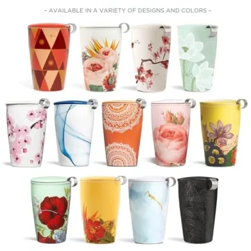 Cherry Blossom Kati Cup: Double-Walled Ceramic Infuser