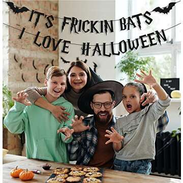 CAVLA Glitter It's Frickin Bats Halloween Banner