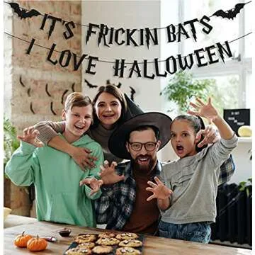 CAVLA Glitter It's Frickin Bats Halloween Banner
