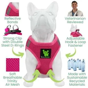 EcoBark Pink XXXS Dog Harness for Mini Breeds