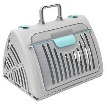 SportPet Designs Sport Pet Foldable Travel Cat Carrier with A Waterproof Bed - Front Door Plastic Co...