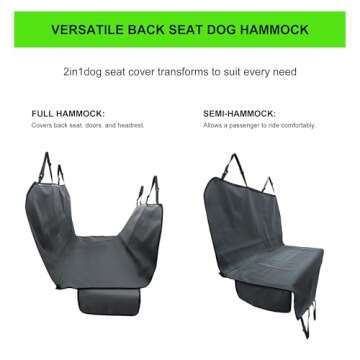 BeauGo Dog Car Seat Cover for Pets 100% Waterproof Seat Cover Hammock,Heavy Duty Scratch Proof Nonslip Durable Soft Back Seat Covers for Cars Trucks and SUVs (Grey)