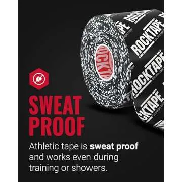 RockTape Extra Sticky 2" Kinesiology Tape (Logo, Black) - Athletic Tape for Muscle Pain Relief, Injury Recovery - Microscopic Skin Lifting & Decompression - Sweat & Water Resistant - Hypoallergenic