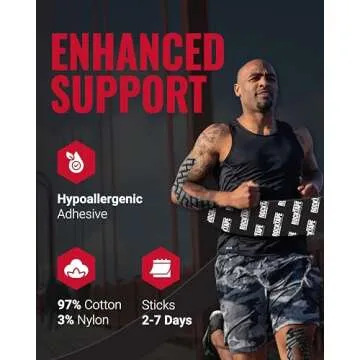 RockTape Extra Sticky 2" Kinesiology Tape (Logo, Black) - Athletic Tape for Muscle Pain Relief, Injury Recovery - Microscopic Skin Lifting & Decompression - Sweat & Water Resistant - Hypoallergenic