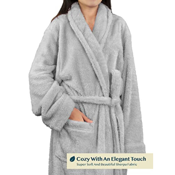 PAVILIA Women's Fluffy Soft Robe, Cozy Fleece Bathrobe