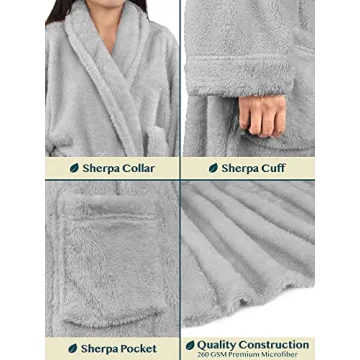 PAVILIA Women's Fluffy Soft Robe, Cozy Fleece Bathrobe
