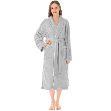 PAVILIA Women's Fluffy Soft Robe, Cozy Fleece Bathrobe