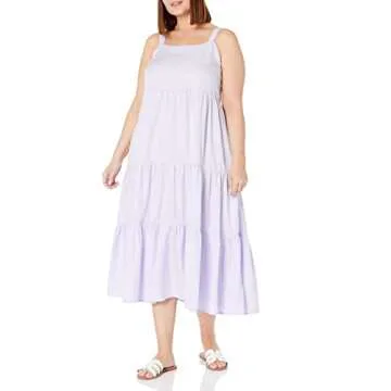 Stylish Women's Britt Tiered Maxi Dress in Dusty Purple