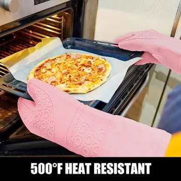 Rorecay Extra Long Oven Mitts with Pot Holders Set