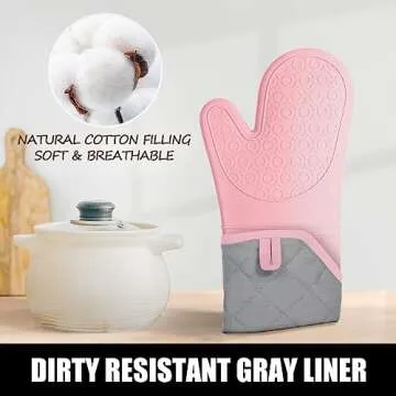 Rorecay Extra Long Oven Mitts with Pot Holders Set