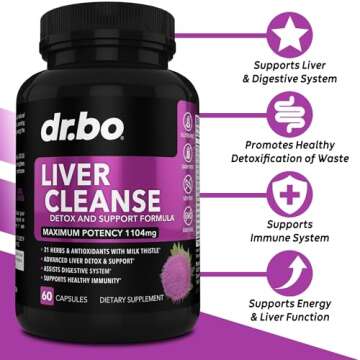 Liver Cleanse Detox Support Supplement - Complete Health Repair Pills with Artichoke, Berberine, Tur...