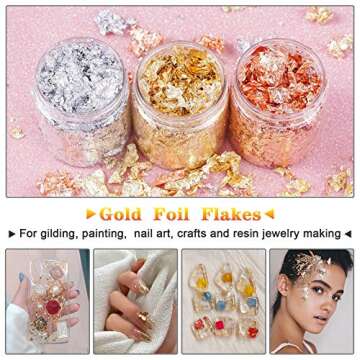Gold Foil Flakes Set – 15g Glitter for Crafts & Art