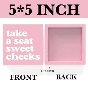 Pink Bathroom Decor Pink Dorm Decor, Pink Bathroom Wall Decor, Funny Bathroom Decor Bathroom Pink Do...