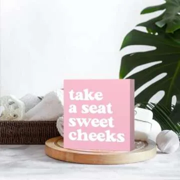 Pink Bathroom Decor Pink Dorm Decor, Pink Bathroom Wall Decor, Funny Bathroom Decor Bathroom Pink Dorm Decor for College Girls Women, Coquette Room Decor, Clean Girl Pink Decor Teen Girl Dorm Decor