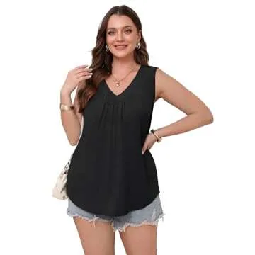 OFEEFAN Women's Sleeveless V Neck Summer Tank Top