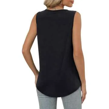 OFEEFAN Women's Sleeveless V Neck Summer Tank Top