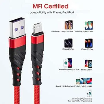 (2 Pack) Long iPhone Charger 10ft for [MFi Certified],CyvenSmart 10 Foot Lightning Cable Fast Charging Cord 10 Feet for iPhone 12/12 Pro/11/11 Pro/11 Pro Max/XS/XS Max/XR/X/8/8 Plus/7/7 Plus/6 Plus