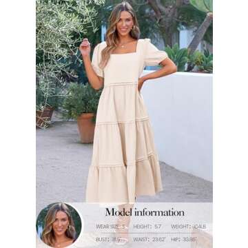 KIRUNDO Plus Size Summer Maxi Dress with Pockets