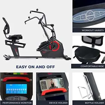 Sunny Recumbent Elliptical Bike with App & Bluetooth