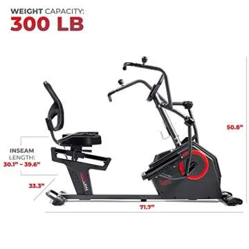 Sunny Recumbent Elliptical Bike with App & Bluetooth