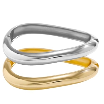 Impurain Gold Stackable Bangle Bracelet Set for Women – 18K Gold Plated, Durable and Stylish