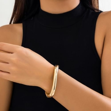 Impurain Gold Bangle Bracelets – Elegant Stackable Jewelry