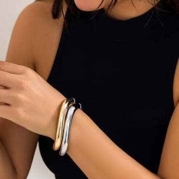 Impurain Gold Bangle Bracelets – Elegant Stackable Jewelry