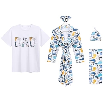 Mommy and Me Matching Robe and Swaddle Set for New Moms