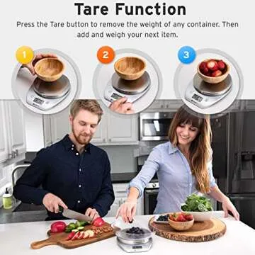 Etekcity Food Kitchen Scale Bowl, Digital Ounces and Grams for Cooking, Baking, Meal Prep, Dieting, and Weight Loss, 11lb/5kg, Silver