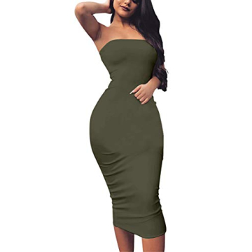 BORIFLORS Bodycon Tube Top Dress for All Occasions